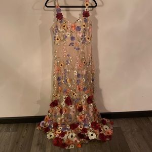 Tea length floral dress never been worn